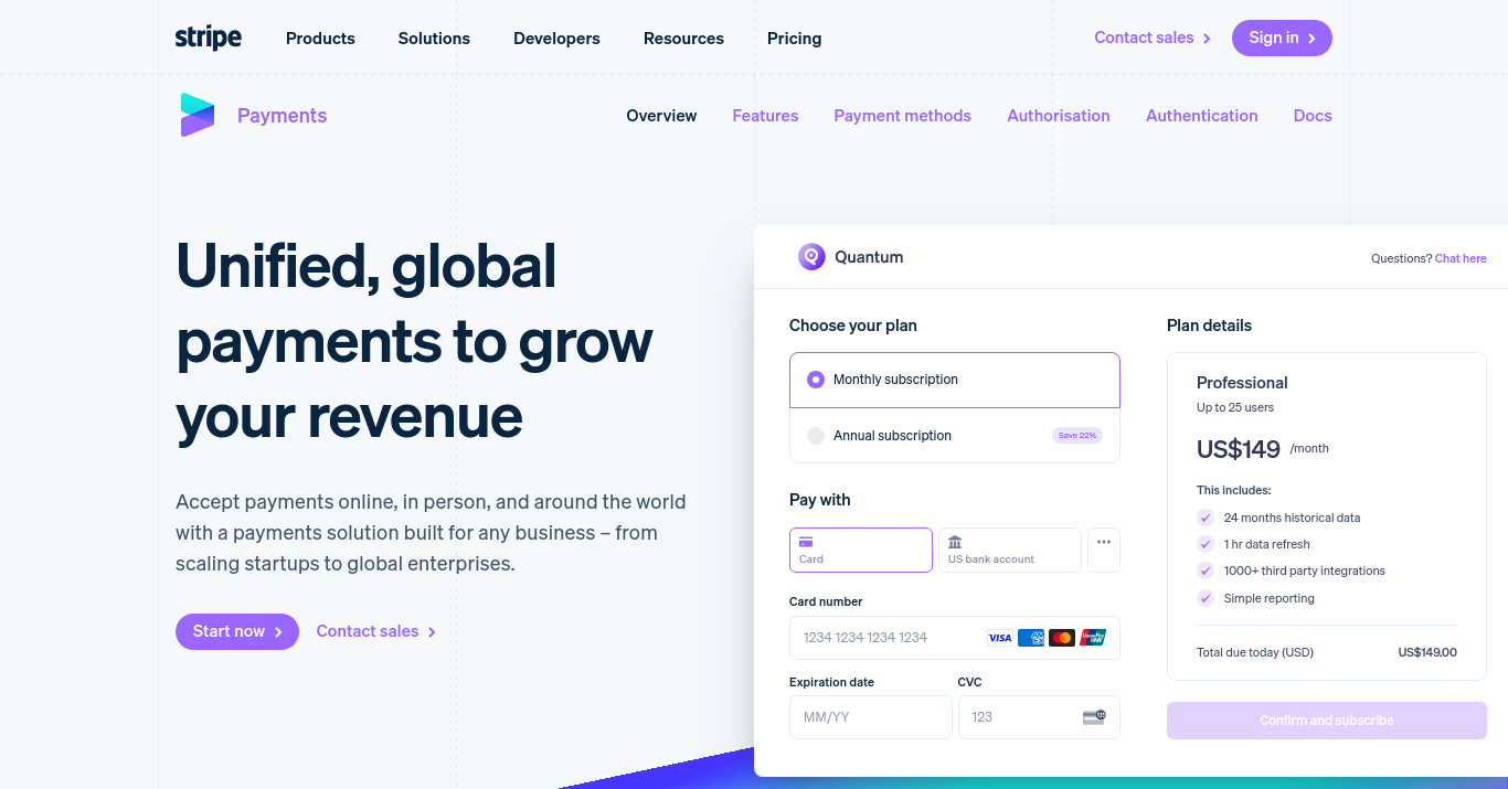 Stripe Payments | Global Payment Processing Platform