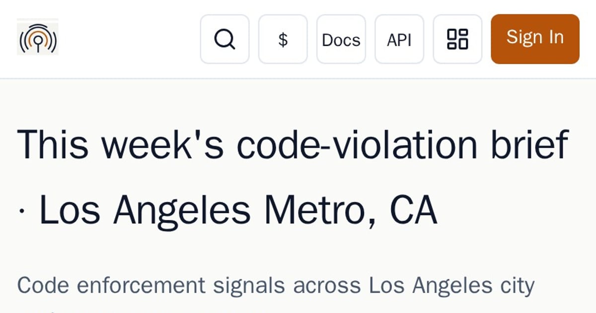 Los Angeles Metro, CA weekly code-violation brief — DirtSignal
