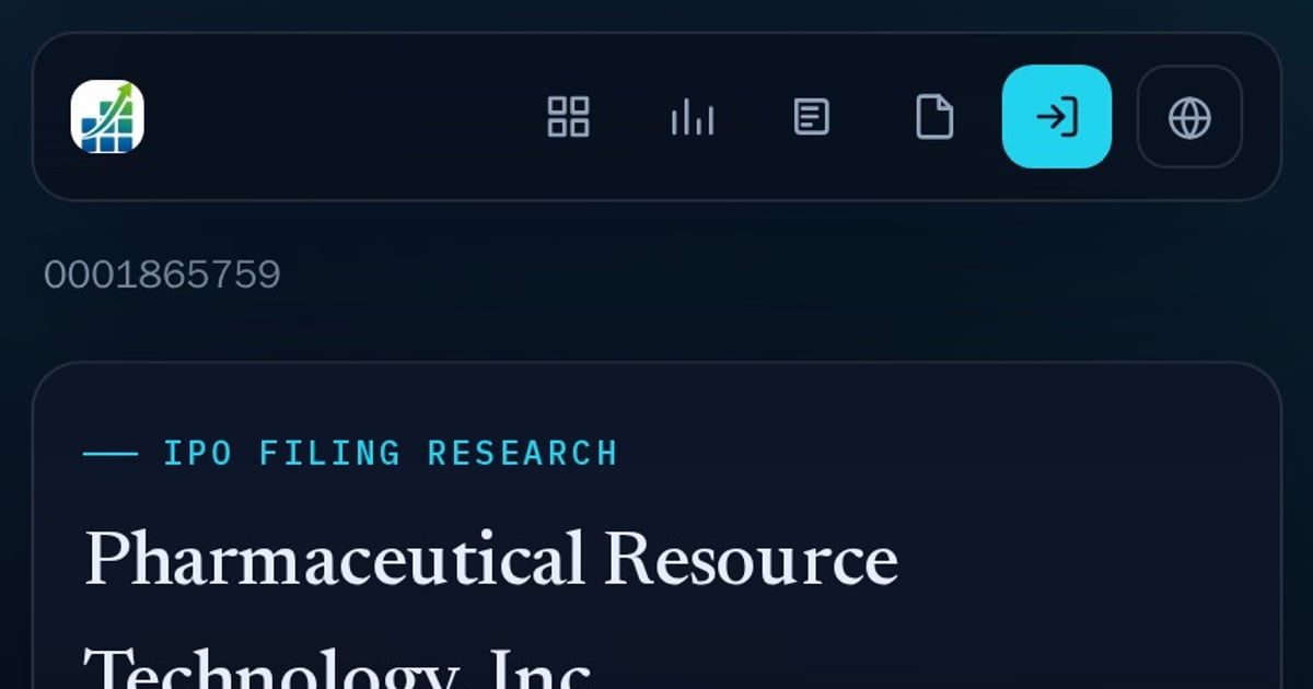 Pharmaceutical Resource Technology, Inc. IPO Filing Research | IPOGrid