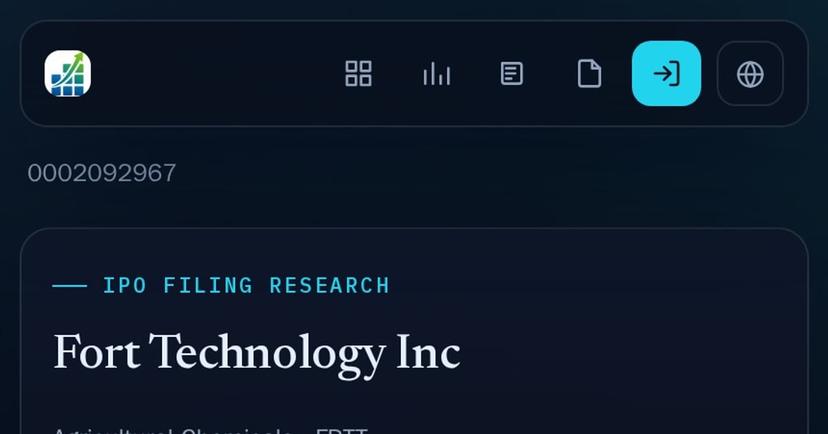 Fort Technology Inc IPO Filing Research | IPOGrid