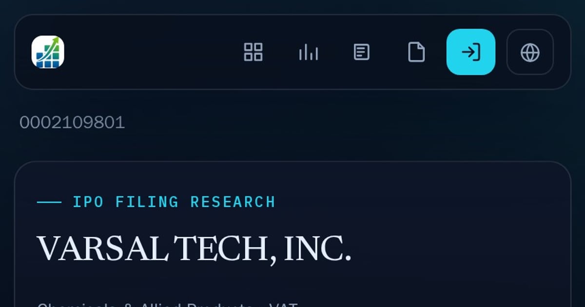 VARSAL TECH, INC. IPO Filing Research | IPOGrid