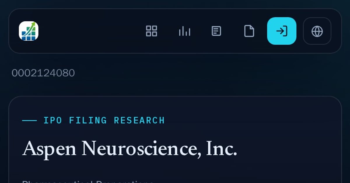 Aspen Neuroscience, Inc. IPO Filing Research | IPOGrid