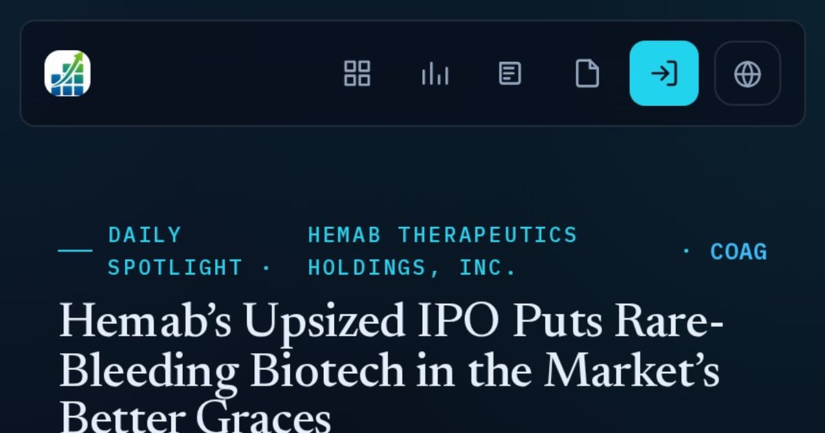 Hemab’s Upsized IPO Puts Rare-Bleeding Biotech in the Market’s Better ...