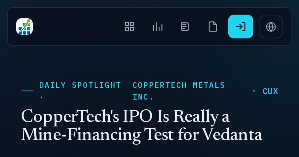 CopperTech's IPO Is Really a Mine-Financing Test for Vedanta | IPOGrid